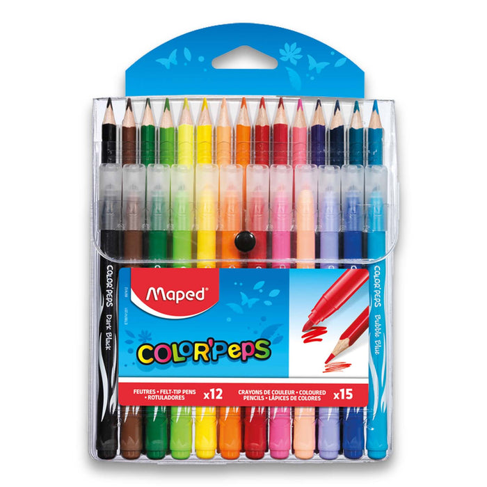 Colores Maped Color Peps (897412) 12 Plumones + 15 Colores — Comercial Li